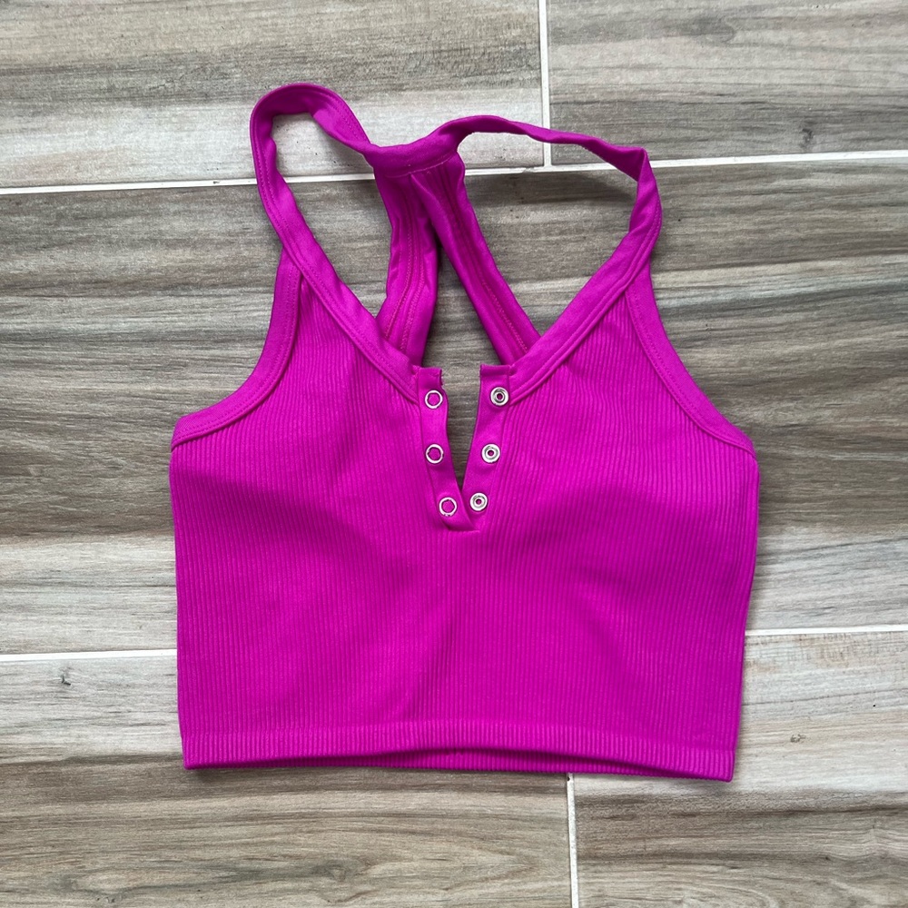 Free People Movement Happiness Runs Henley Tank - Magenta